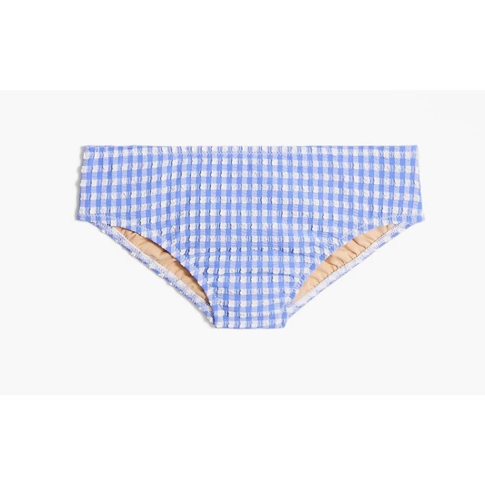 NWOT Crewcuts J. Crew Blue & White Seersucker Swimsuit Bikini Bottom 6-7